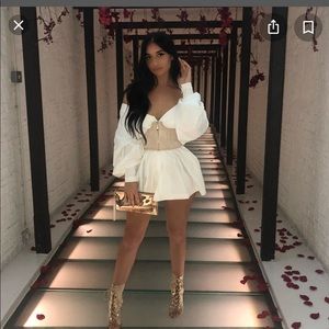 House of CB 'Amber' White Oversized Shirt Dress